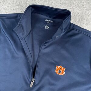 Antigua Auburn Tigers Mens XXL Navy Blue Quarter Zip Pullover Performance 100607